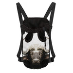 Bull Portrait Print Pet Carrier Backpack