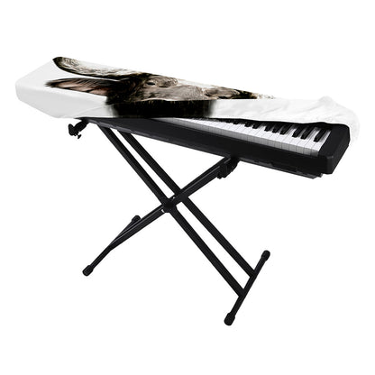Bull Portrait Print Piano Keyboard Cover