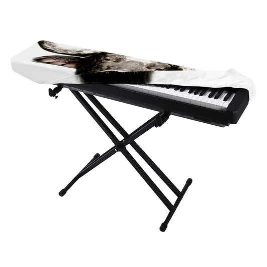 Bull Portrait Print Piano Keyboard Cover