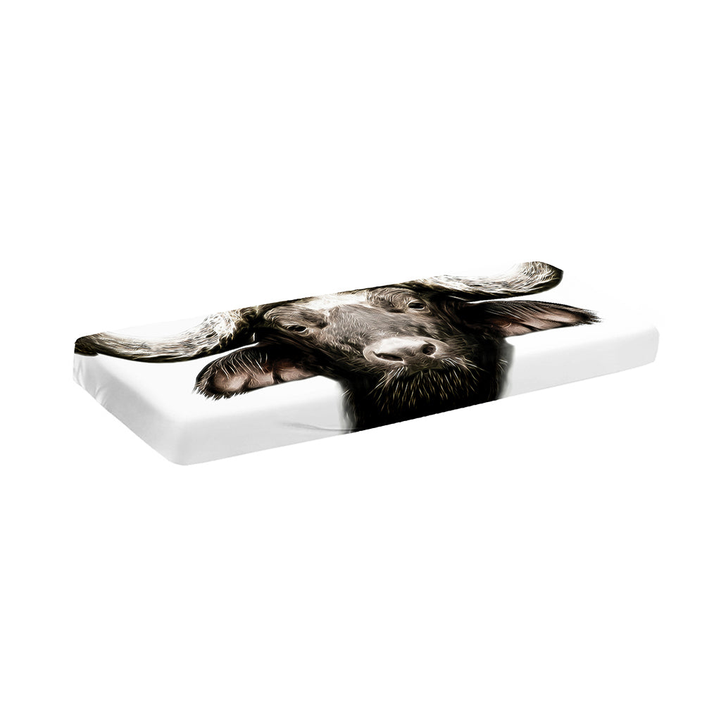 Bull Portrait Print Piano Keyboard Cover