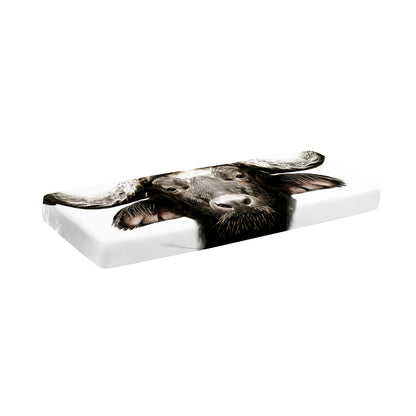 Bull Portrait Print Piano Keyboard Cover