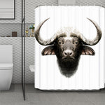 Bull Portrait Print Polyester Shower Curtain