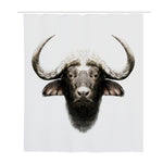 Bull Portrait Print Polyester Shower Curtain