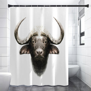 Bull Portrait Print Premium Shower Curtain