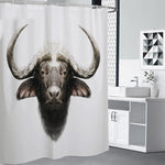 Bull Portrait Print Premium Shower Curtain