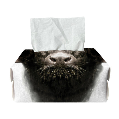 Bull Portrait Print Rectangle Tissue Box Cover