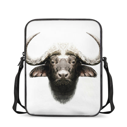 Bull Portrait Print Rectangular Crossbody Bag