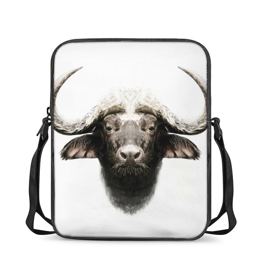 Bull Portrait Print Rectangular Crossbody Bag