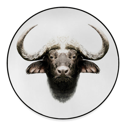 Bull Portrait Print Round Floor Mat