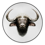 Bull Portrait Print Round Floor Mat