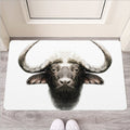 Bull Portrait Print Rubber Doormat