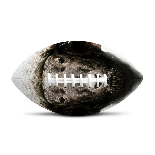 Bull Portrait Print Rugby Ball