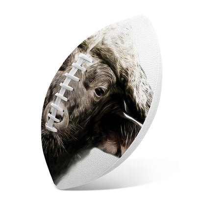 Bull Portrait Print Rugby Ball