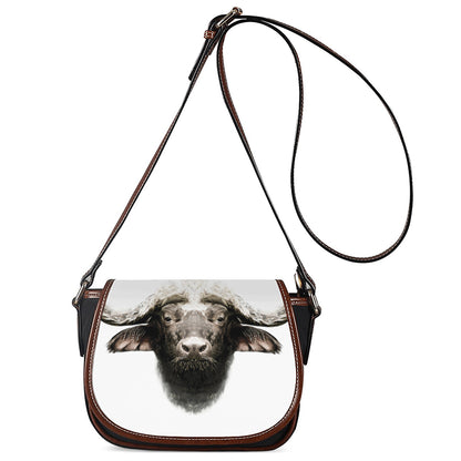 Bull Portrait Print Saddle Bag
