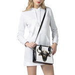 Bull Portrait Print Shoulder Handbag