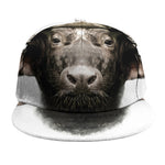 Bull Portrait Print Snapback Cap