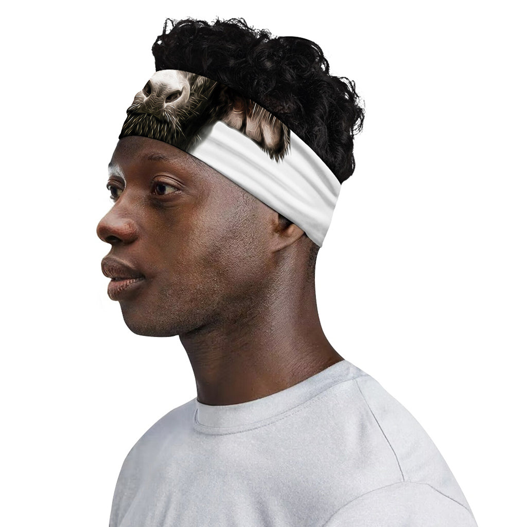 Bull Portrait Print Sports Headband