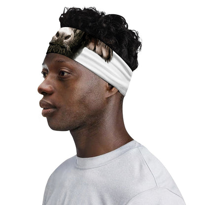 Bull Portrait Print Sports Headband