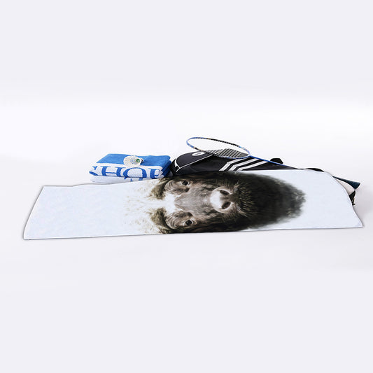 Bull Portrait Print Sports Towel