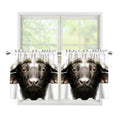 Bull Portrait Print Tier Curtains