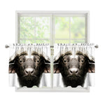 Bull Portrait Print Tier Curtains