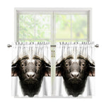 Bull Portrait Print Tier Curtains