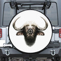 Bull Portrait Print Tire Cover With Camera Hole