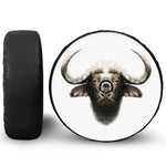 Bull Portrait Print Tire Cover With Camera Hole