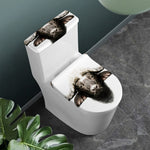 Bull Portrait Print Toilet Lid And Tank Cover Set