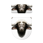 Bull Portrait Print Toilet Lid And Tank Cover Set