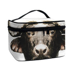 Bull Portrait Print Travel Makeup Bag