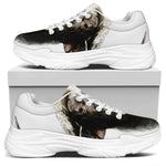 Bull Portrait Print White Chunky Shoes