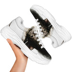 Bull Portrait Print White Chunky Shoes