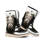 Bull Portrait Print Winter Boots