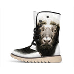 Bull Portrait Print Winter Boots