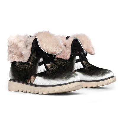 Bull Portrait Print Winter Boots