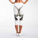 Bull Portrait Print Women's Capri Leggings