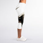 Bull Portrait Print Women's Capri Leggings