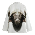 Bull Portrait Print Women's Cotton Blazer