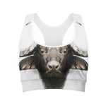 Bull Portrait Print Women's Sports Bra