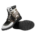 Bull Portrait Print Work Boots