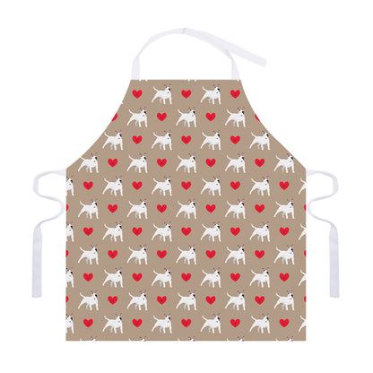 Bull Terrier Heart Pattern Print Adjustable Apron