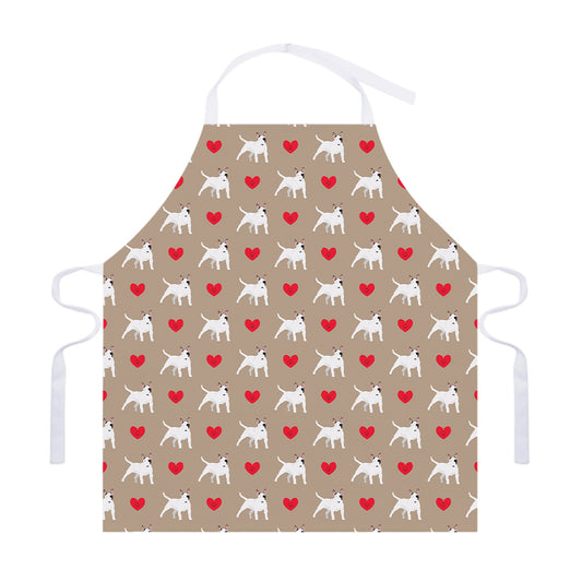 Bull Terrier Heart Pattern Print Adjustable Apron