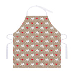 Bull Terrier Heart Pattern Print Adjustable Apron
