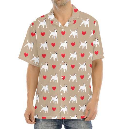 Bull Terrier Heart Pattern Print Aloha Shirt