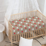 Bull Terrier Heart Pattern Print Baby Crib Sheet