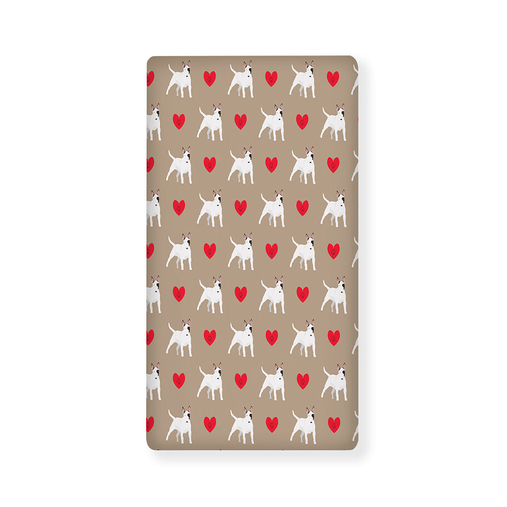 Bull Terrier Heart Pattern Print Baby Crib Sheet
