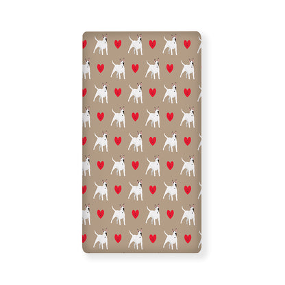 Bull Terrier Heart Pattern Print Baby Crib Sheet