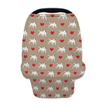 Bull Terrier Heart Pattern Print Baby Seat Cover