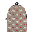 Bull Terrier Heart Pattern Print School Backpack